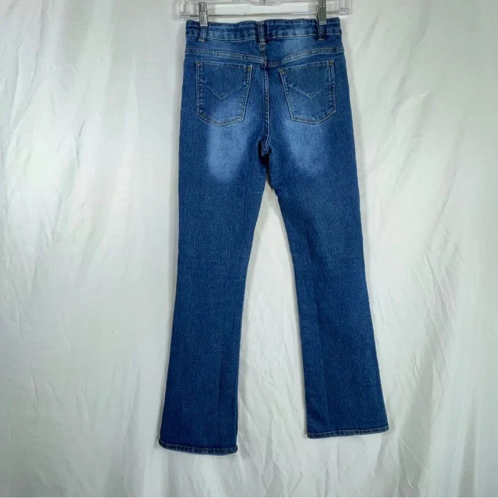 Hudson Girls Jeans Distressed‎ High Rise Flare Stretch Denim sz 14